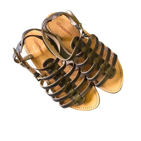 LesTropeziennes Womens Sz39 Brown Metallic Gladiator Sandals, Hicelot, Boho, Sz8 - Picture 3 of 9